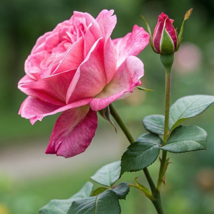 Bright Pink Hybrid Tea Rose Plant – Bold Elegance for Premium Indian Gardens Pack of 1 - Image 2