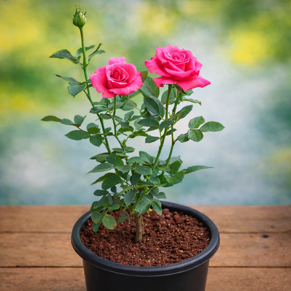 Peach Pink Hybrid Tea Rose Plant – Premium Dual Tone Rose for Balcony & Garden Pack of 1 - Image 2