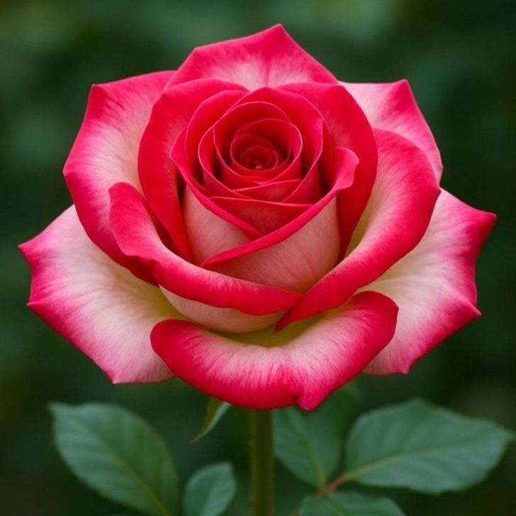 red & white rose plant