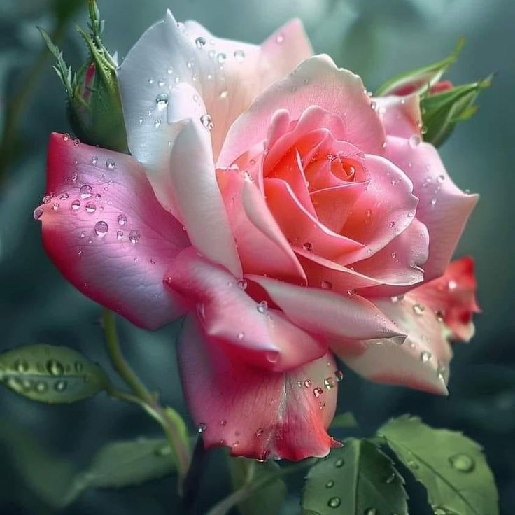 Pink White Bi-Color Hybrid Tea Rose Plant