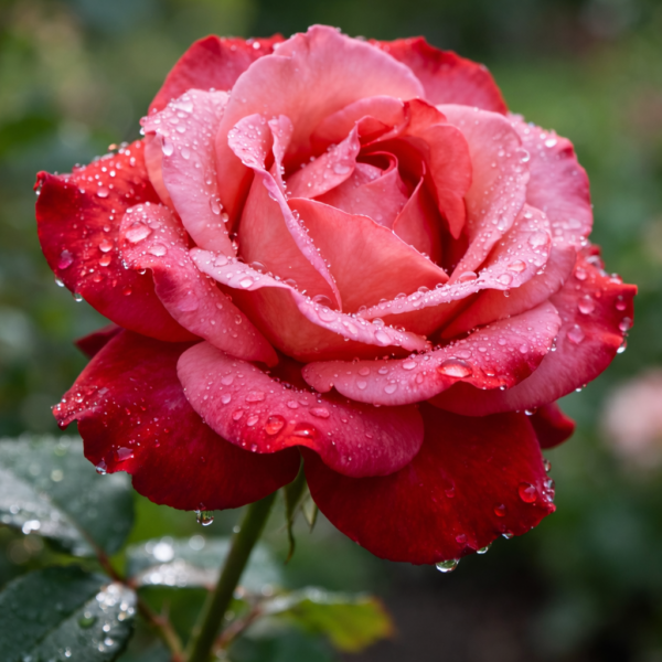 Red Cream Bi-Color Rose Plant