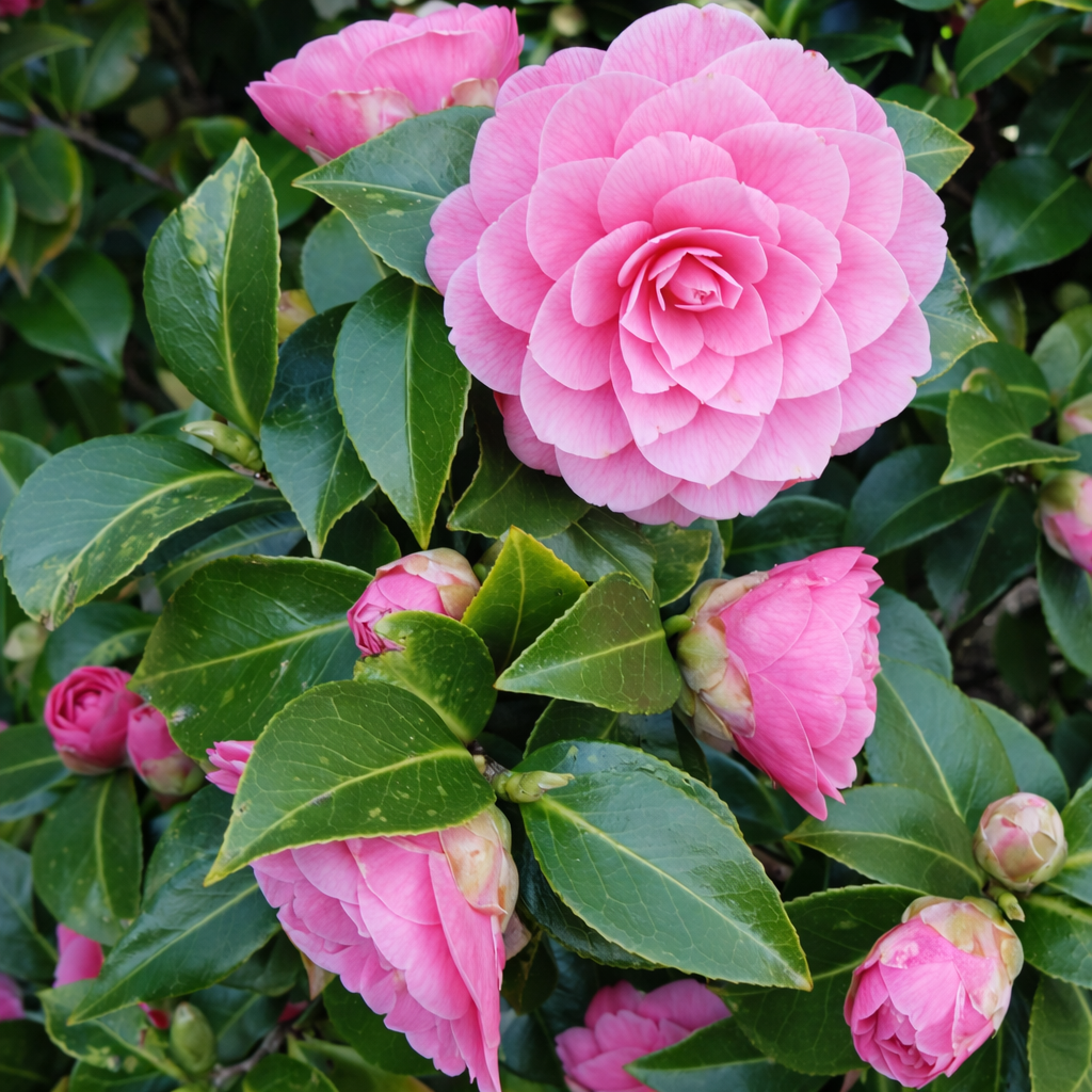 Rose Form Pink Camellia Plant