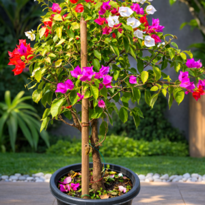 Bougainvillea Multicolor Plant flowering in garden pot