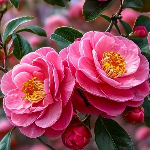 Pink Semi Double Camellia Plant