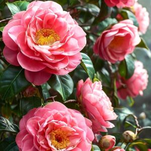 Pink Semi Double Camellia Plant – Luxurious Layered Bloom with Evergreen Elegance 🌸 - Image 2