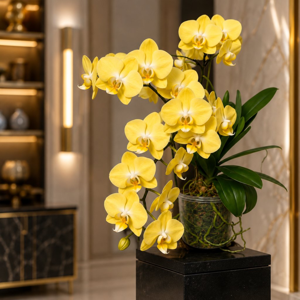 Cascading Yellow Moth Orchid
