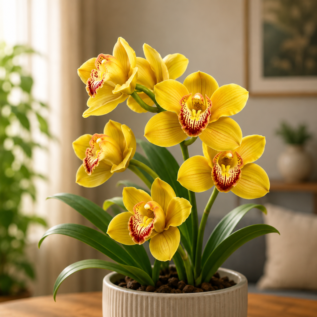 Golden Cymbidium Orchid