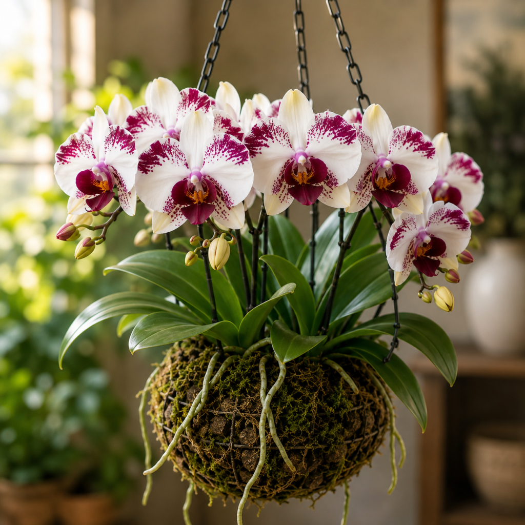Hanging Harlequin Moth Orchid