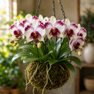 Hanging Harlequin Moth Orchid