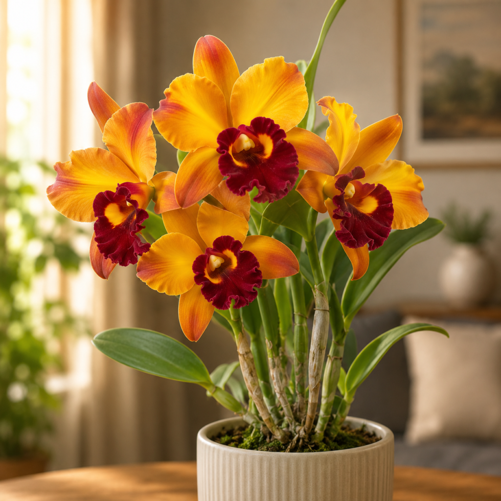 Orange Cattleya Orchid