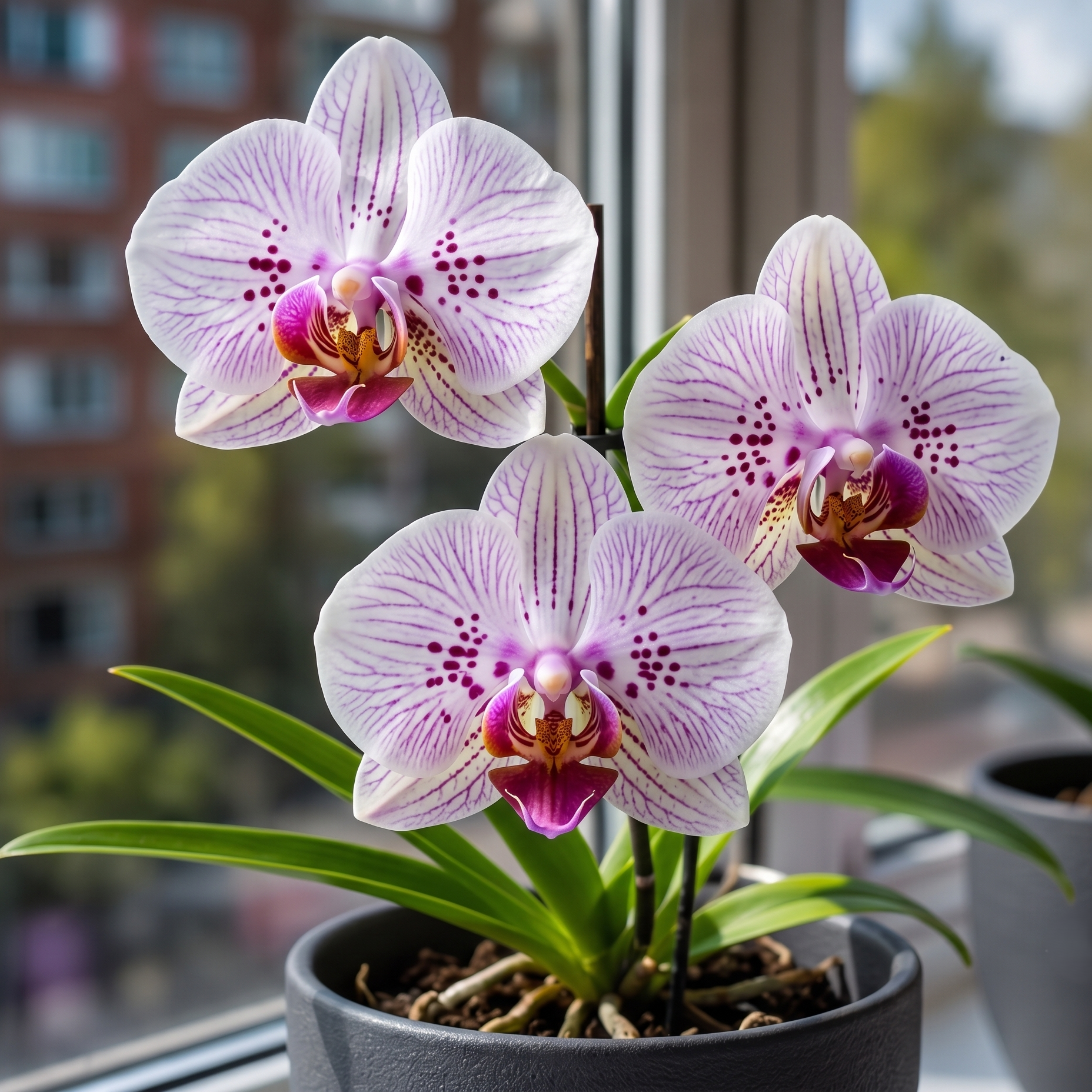 Purple Veined Moth Orchid
