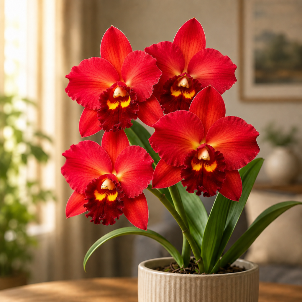 Red Cattleya Orchid