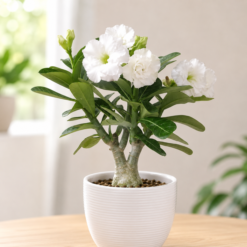 White Desert Rose Bonsai