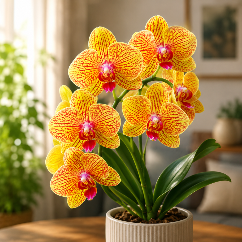 Yellow Veined Moth Orchid